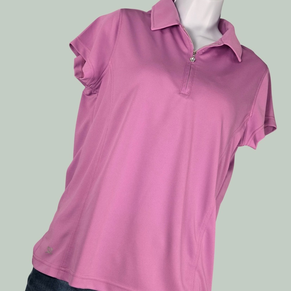 Daily Sports Women Large Peoria Veronica Short Sleeve‎ Polo 1/4 Shirt Purple